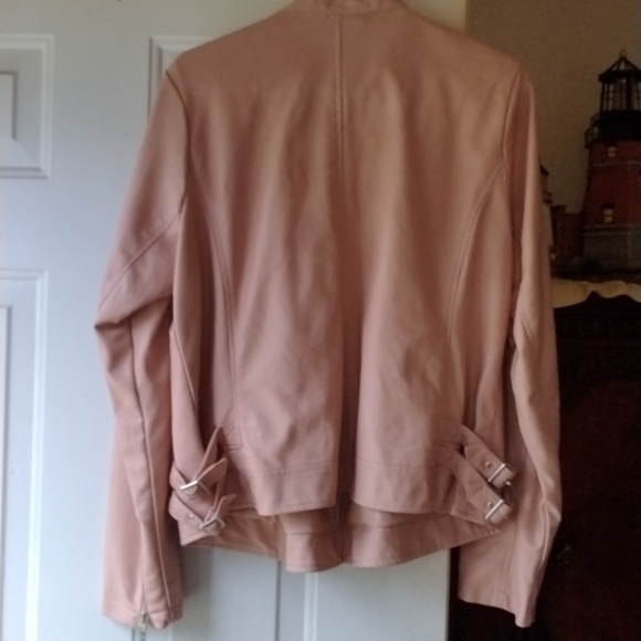 Lane Bryant Faux Leather Jacket 14/16 Pale Peach - Picture 7 of 9